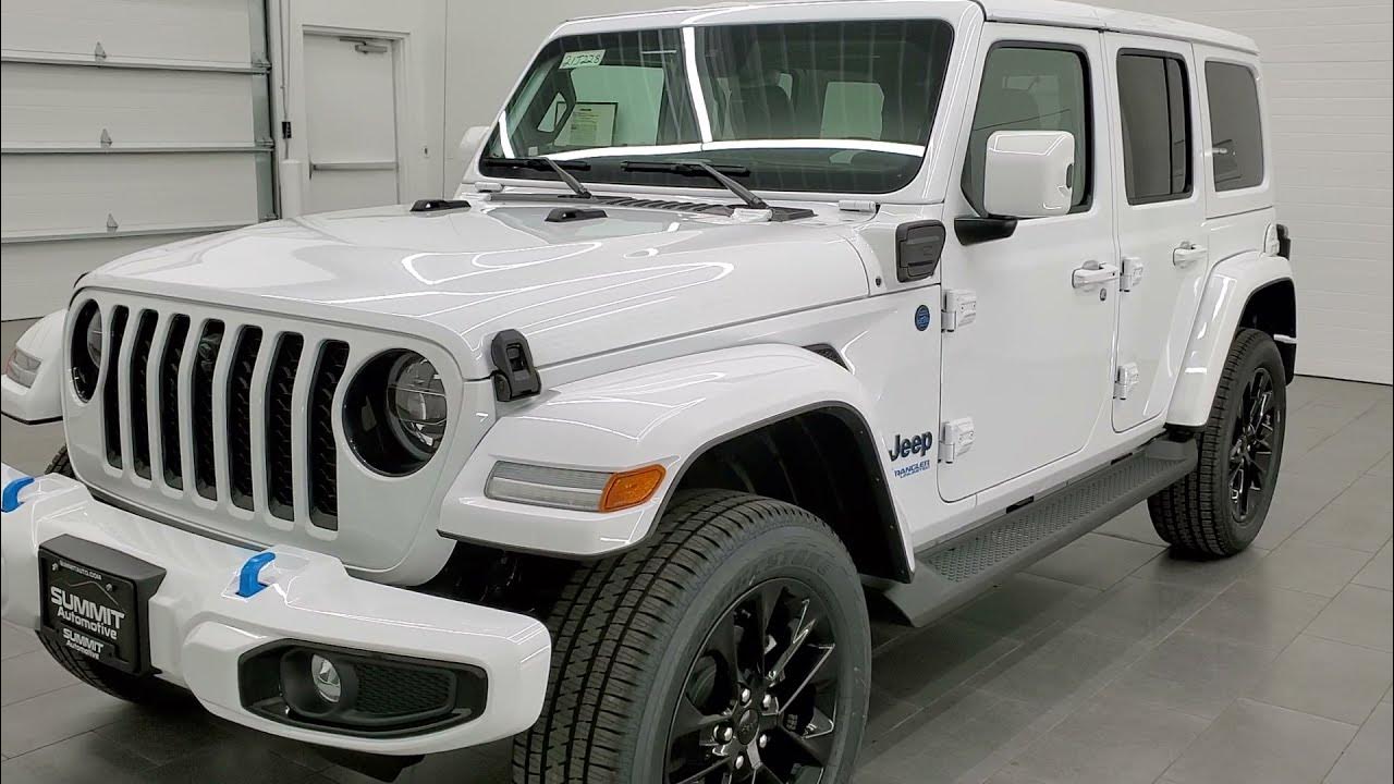 2021 JEEP WRANGLER UNLIMITED HIGH ALTITUDE 4XE BRIGHT WHITE 4 DOOR  WALKAROUND OVERVIEW 21J228 SOLD! - YouTube
