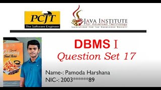 Database Management Systems | Questions Set 17 | #javainstitute