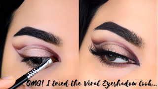 I TRIED THE VIRAL ARABIC EYE LOOK... | Foxy eyeshadow look for Hooded eyes India