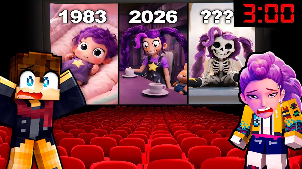 On va au CINEMA la NUIT pour VOIRE le FILM de LILLY LOVEBRAIDS  sur Minecraft !