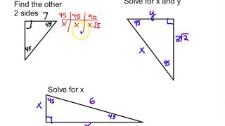 Section 8 2 Special Right Triangle Video Notes