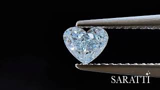 0.695ct Light Blue Diamond Heart | Natural VS Clarity | Romantic Luxury Diamond | SARATTI screenshot 2