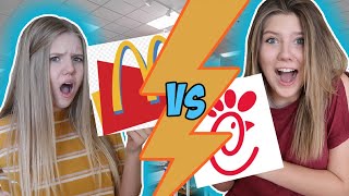 McDonalds vs Chick-Fil-A Food Challenge || Taylor & Vanessa