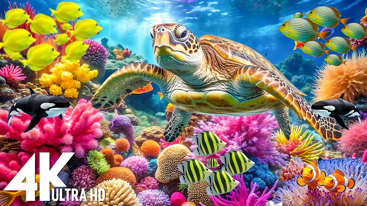 Underwater Wonders 4K | Peaceful Relaxing Music - Beautiful Coral Reefs & Colorful Sea Life
