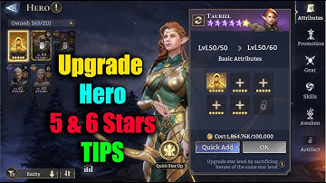 Watcher of Realms Upgrade 5 & 6 Stars Hero Tips