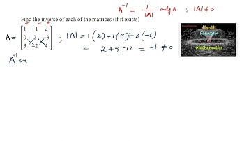 Find inverse of the matrix (if it exists)[1 -1 2 0 2 -3 3 -2 4]|Determinants|Matrices|NCERT|Solution