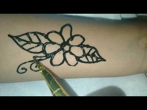 cara menggambar henna yang mudah