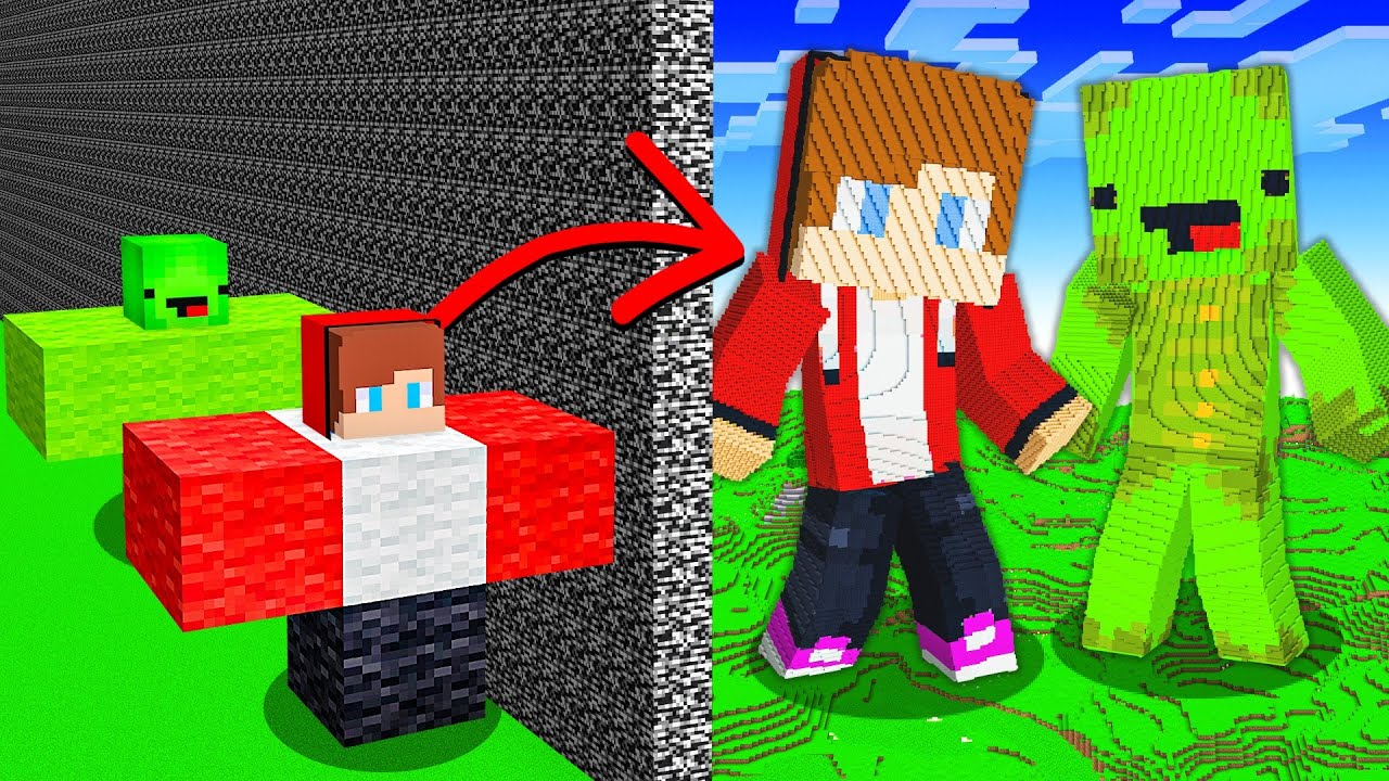 NOOB vs HACKER: JJ & MIKEY Build Challenge