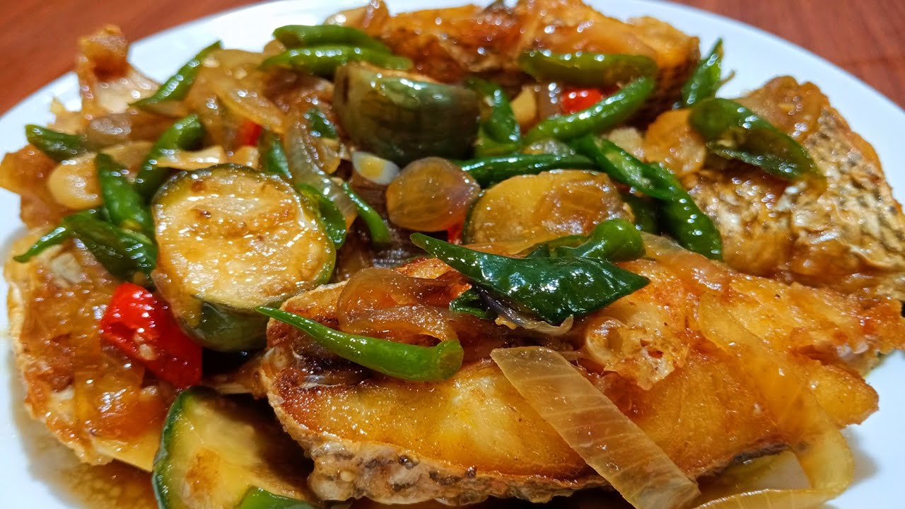 RESEP MASAKAN SEDERHANA !! IKAN KAKAP CABE IJO - YouTube