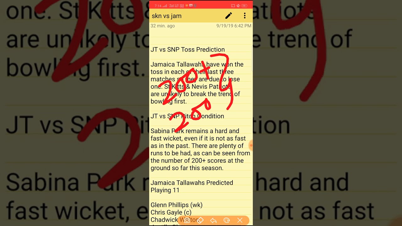 SNP vs JT , CPL T20 2019 