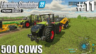 Baling 32 HAY BALES with CLAAS XERION 4200 | 500 COWS - Zielonka | FS 22 PREMIUM EDITION