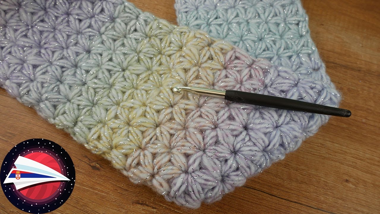 434 CHI DIY 31120 21078 Schal im Sternenmuster小星星图案围巾| 钩编可爱闪光围巾| DIY手工创意