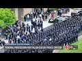 Funeral procession for Euclid police officer Jacob Derbin arrives at St. Columbkille Parish in Parma