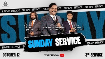 🅛🅘🅥🅔 | SUNDAY WORSHIP SERVICE | 12th OCTOBER 2025 | 1st SERVICE | APOSTLE DR A JAWAHAR SAMUEL