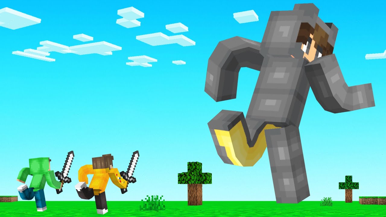 HUNTERS vs GIANT SPEEDRUNNER in Minecraft!