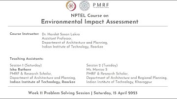 NPTEL Problem Solving Session - NOC23-AR04 Environmental Impact Assessment - Week 11