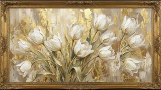 Golden Tulip Elegance | Luxury Floral TV Frame Art screenshot 2