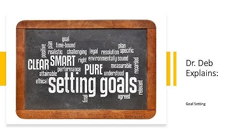Dr. Deb Explains:  Goal Setting