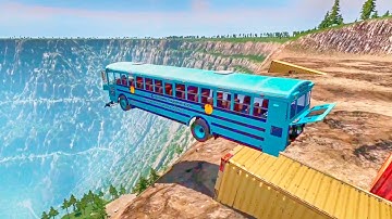 BeamNG Drive Top 50 Bus Crashes – School Bus Jumps & Yellow Bus Crash Compilation