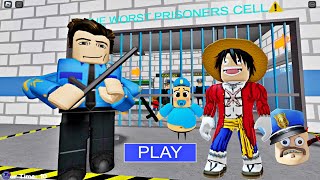 ONE PIECE vs BARRY'S COP PRISON RUN Obby Update Roblox - All Bosses Defeated FULL GAME #roblox