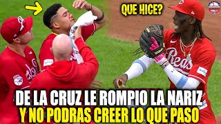 Así ELLY DE LA CRUZ GOLPEA LE ROMPE la NARIZ a un COMPAÑERO sale LESIONADO y NO CREERÁS QUE PASÓ MLB