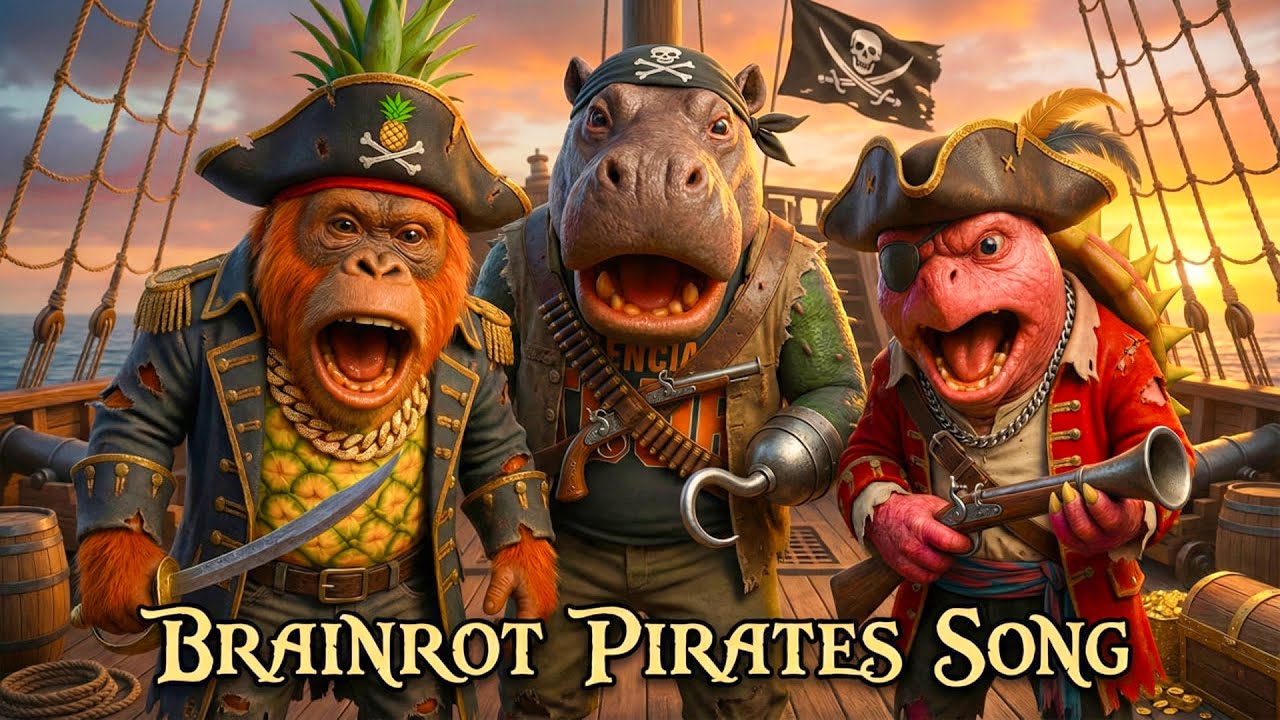 Zon Memes - BRAINROT PIRATES Song | Official Music Video | ft. Spaghetti BOOM Boom & Party Tunes