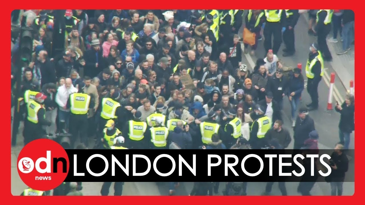 Dozens Arrested as Thousands CLASH with Police at Anti-Lockdown Protests in London