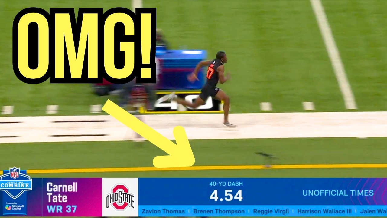 Что означает результат Карнелла Тейта в забеге на 40 ярдов на преддрафтовых тестах НФЛ для драфта...
