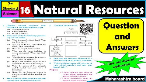 Natural Resources | Question Answers | Class 7 | Chapter 16 | Science | Maharashtra State Board