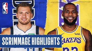 ... in their first scrimmage orlando, the dallas mavericks defeated
los angeles lakers, 108-104...