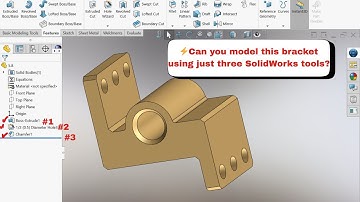 ⚡Can you model this bracket using just three tools? #solidworkstutorial