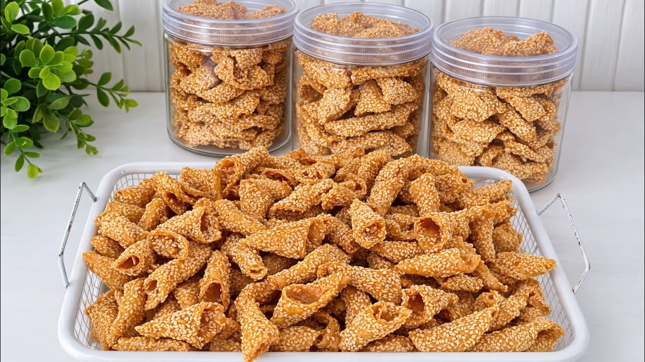 1 BUNGKUS PANGSIT WIJEN JADI 3 TOPLES KUE KERING LEBARAN 2026 SUPER RENYAH & SIMPEL 