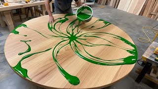 Don't miss it! Turn an old coconut tree with epoxy resin into a beautiful table