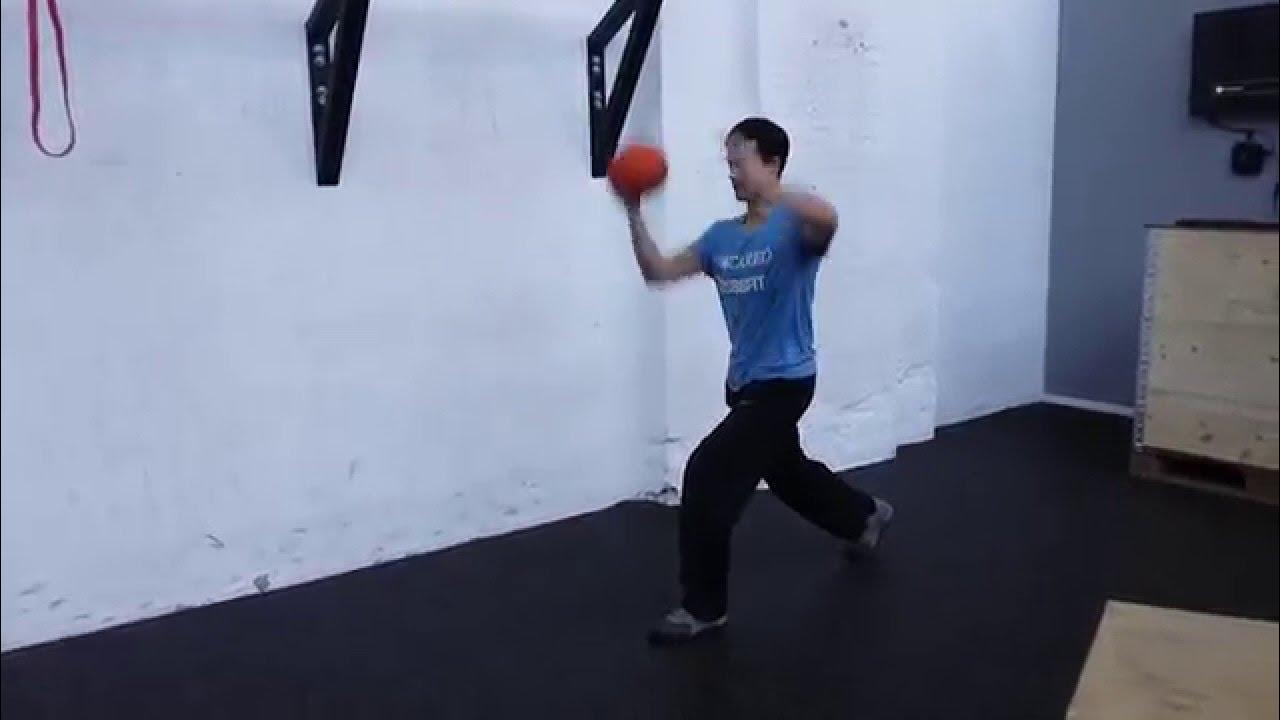 split stance med ball chop YouTube