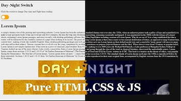 Day Night Mode Toggle Switch | Using HTML,CSS & JS