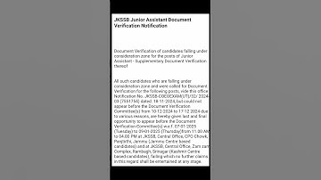 JKSSB Junior Assistant Document Verification #jkssb #jkexam
