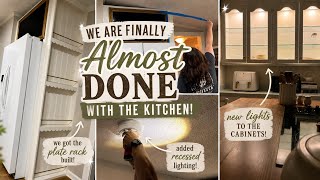 PART 5🌿 We’re ALMOST Done With Our Kitchen Makeover Series! | DIY Plate Rack + New Lighting