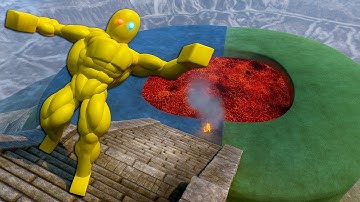 Euphoria Ragdoll Physics Test – Insane Ramp Fall Into Magma Pit!