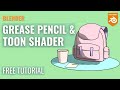Blender GREASE PENCIL & TOON SHADER Tutorial / Cartoon & Anime