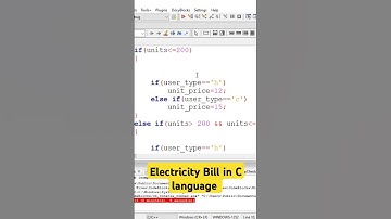Electricity Bill in C language #coding #programming#clanguage#clanguageforbeginners#electricitybill