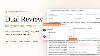 Paperguide Dual Review: Blind, Independent Screening for Systematic Reviews