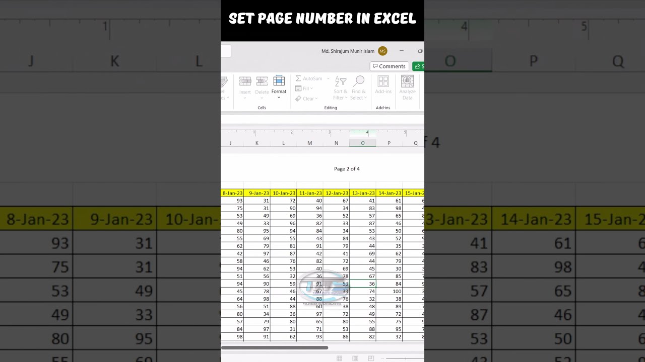 How To Set Page Number In Excel excelbangla shorts short YouTube How To Set Page Number In Excel excelbangla shorts short YouTube