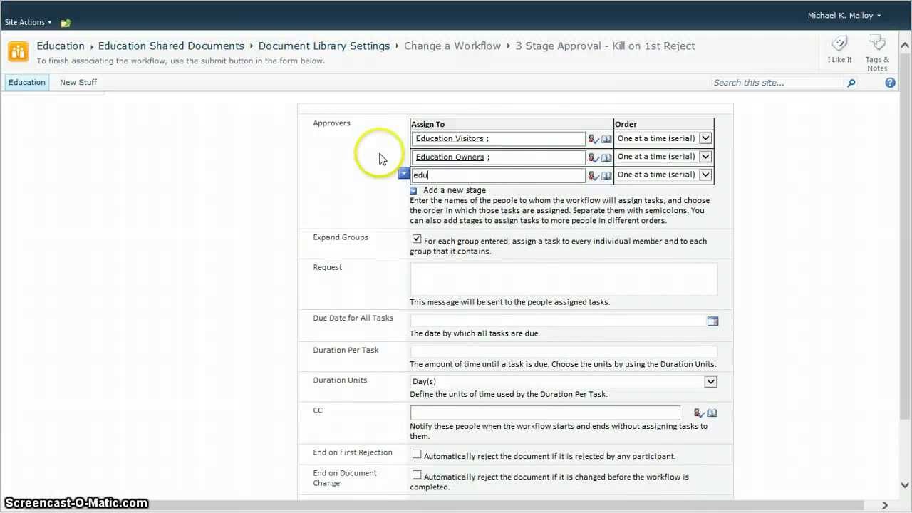 SharePoint 2010 3 Stage Approval Workflow YouTube