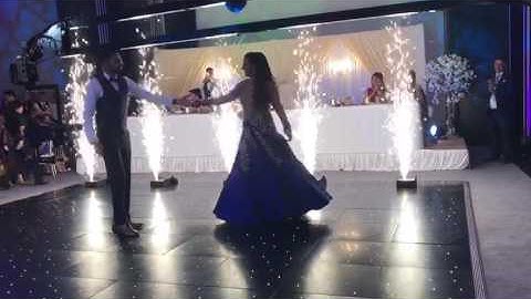 Wedding fireworks for 1st dance at Hilton hotel