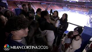 Alysa Liu greeted by family, friends to celebrate gold medal win | Winter Olympics 2026 | NBC Sports