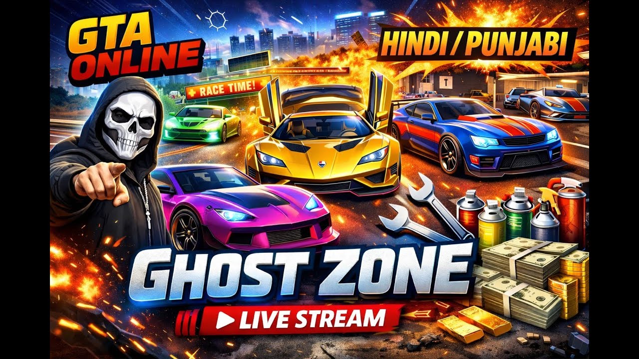 GTA 5 Online LIVE Panjabi Hindi 🎮  Crazy Racing | Indian Stream ghost india punjab