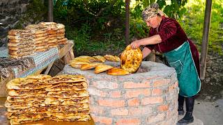 Grandma’s Secret Tandoor Bread Stuffed with Juicy Meat | Traditional Village Cooking