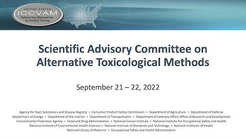 Scientific Advisory Committee on Alternative Toxicological Methods, Session 2, September 2022