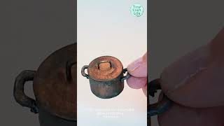 DIY Paper 'Copper' POTS &amp; PANS #Shorts #DollhouseKitchen #CopperPot #ArtisanMade