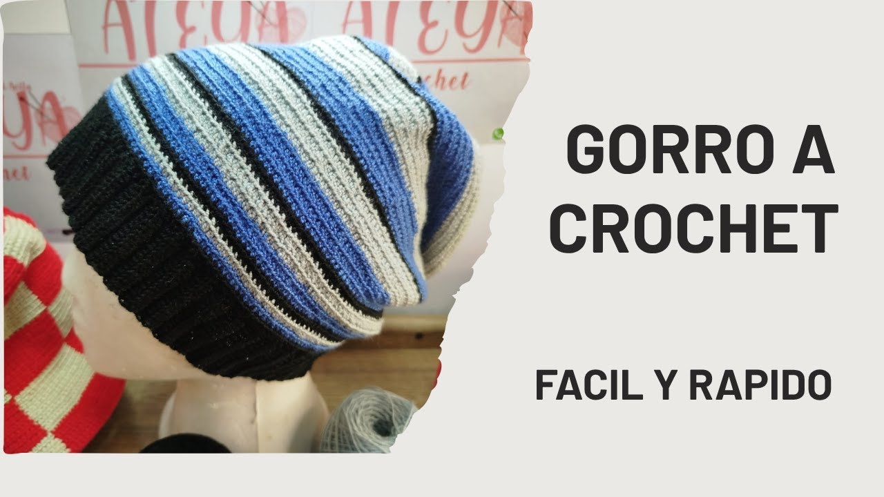 Gorro a crochet fácil y rápido talle adulto - YouTube